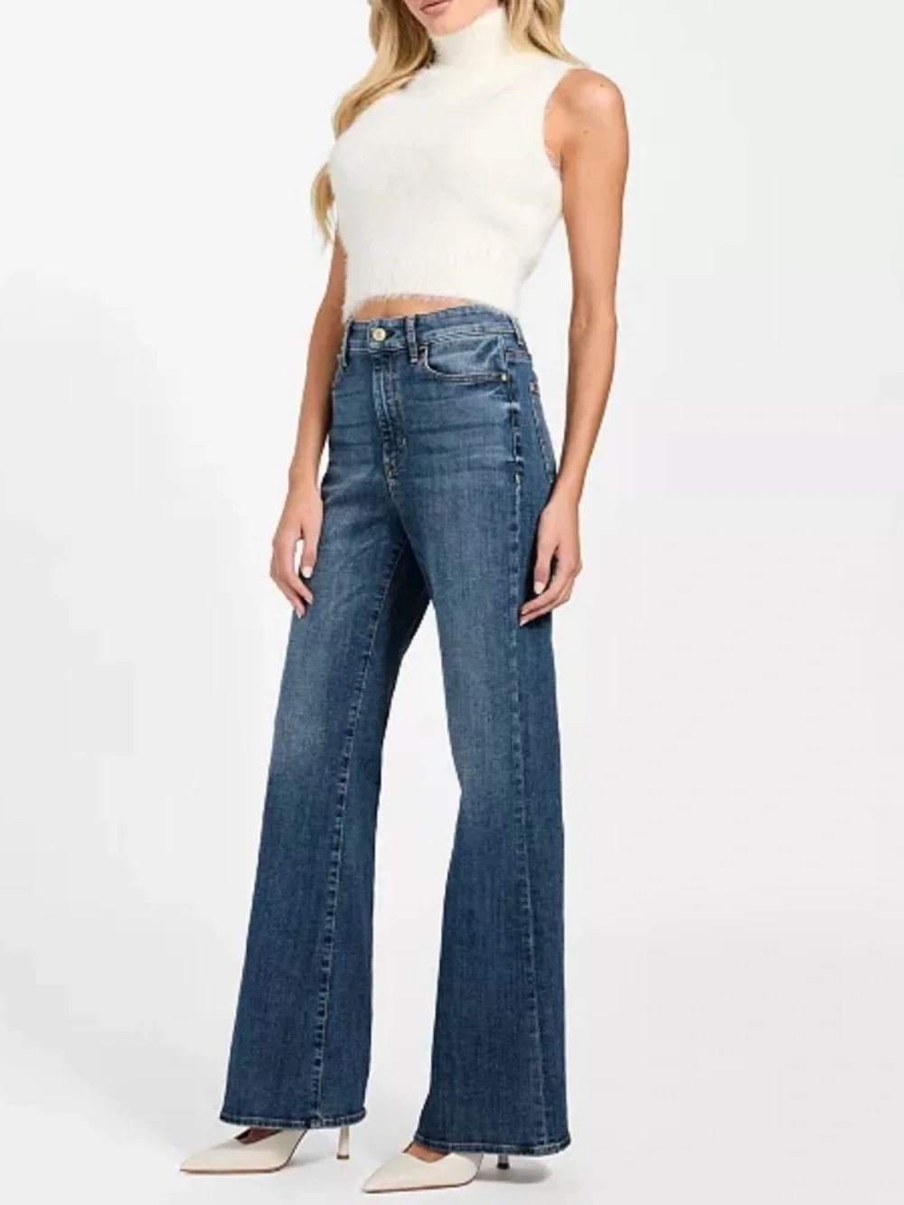 GUESS Women’s Palazzo High Faye Flare Jeans